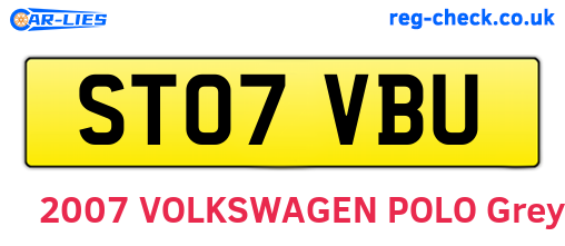 ST07VBU are the vehicle registration plates.