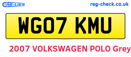 WG07KMU are the vehicle registration plates.