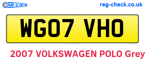 WG07VHO are the vehicle registration plates.