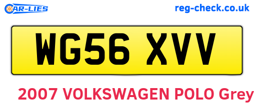 WG56XVV are the vehicle registration plates.