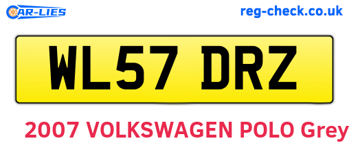 WL57DRZ are the vehicle registration plates.