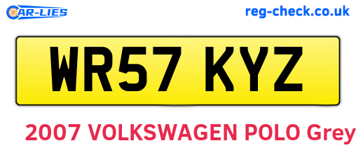 WR57KYZ are the vehicle registration plates.