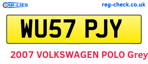 WU57PJY are the vehicle registration plates.
