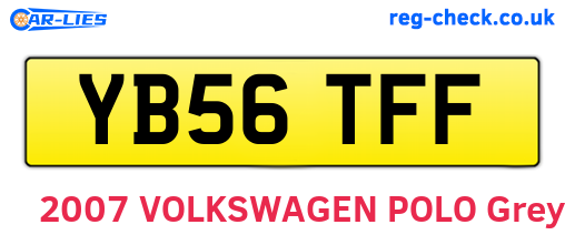YB56TFF are the vehicle registration plates.