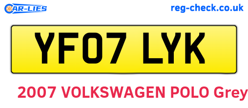 YF07LYK are the vehicle registration plates.