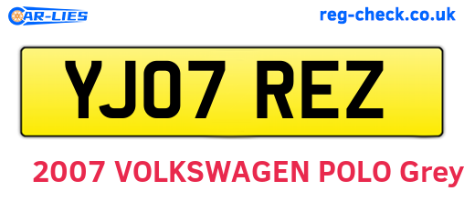 YJ07REZ are the vehicle registration plates.
