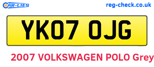 YK07OJG are the vehicle registration plates.