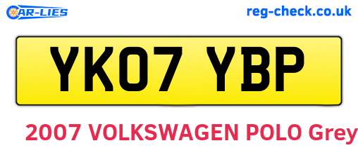 YK07YBP are the vehicle registration plates.