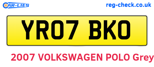 YR07BKO are the vehicle registration plates.