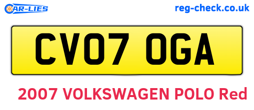 CV07OGA are the vehicle registration plates.