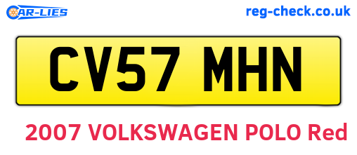 CV57MHN are the vehicle registration plates.