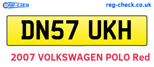 DN57UKH are the vehicle registration plates.