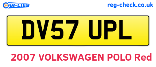 DV57UPL are the vehicle registration plates.