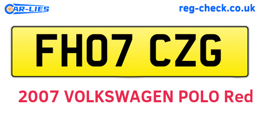 FH07CZG are the vehicle registration plates.