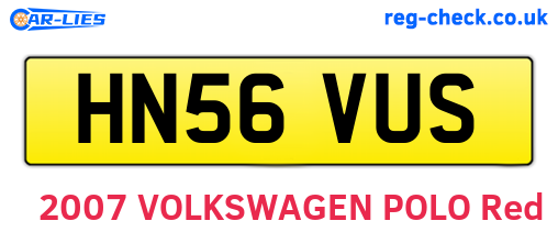 HN56VUS are the vehicle registration plates.