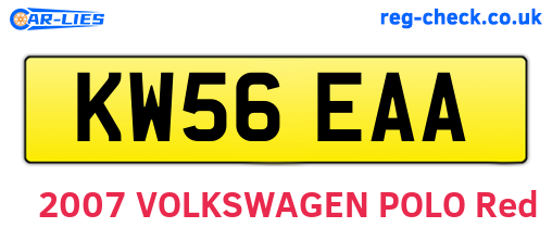 KW56EAA are the vehicle registration plates.