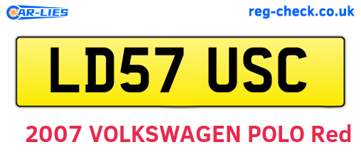 LD57USC are the vehicle registration plates.