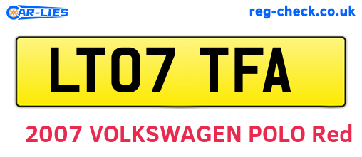 LT07TFA are the vehicle registration plates.
