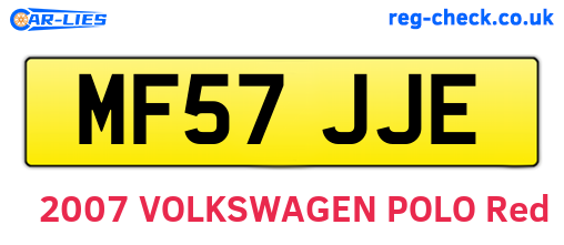 MF57JJE are the vehicle registration plates.