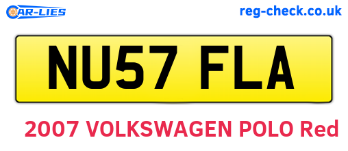 NU57FLA are the vehicle registration plates.