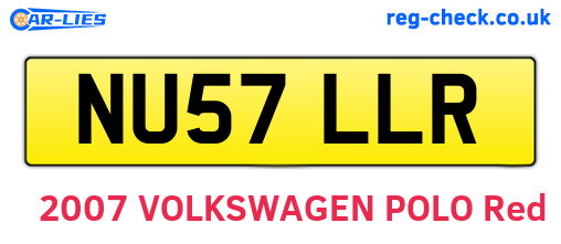NU57LLR are the vehicle registration plates.