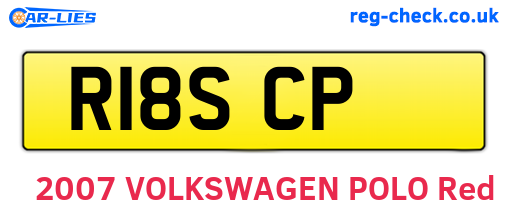 R18SCP are the vehicle registration plates.