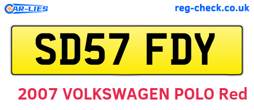 SD57FDY are the vehicle registration plates.