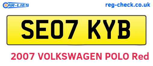 SE07KYB are the vehicle registration plates.