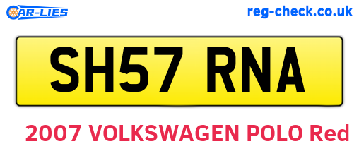 SH57RNA are the vehicle registration plates.
