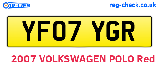 YF07YGR are the vehicle registration plates.