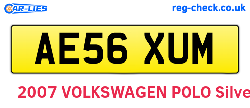 AE56XUM are the vehicle registration plates.