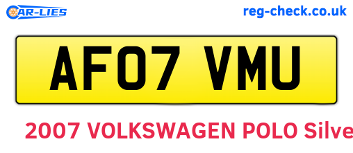AF07VMU are the vehicle registration plates.