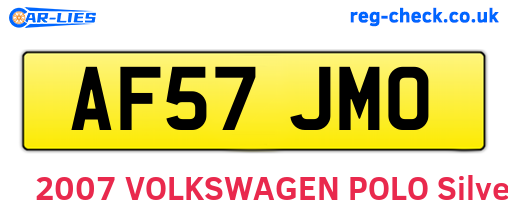 AF57JMO are the vehicle registration plates.