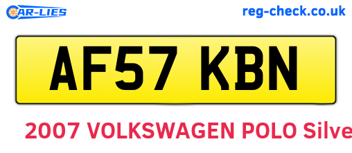 AF57KBN are the vehicle registration plates.