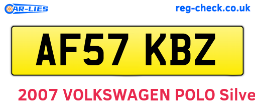 AF57KBZ are the vehicle registration plates.