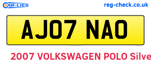 AJ07NAO are the vehicle registration plates.