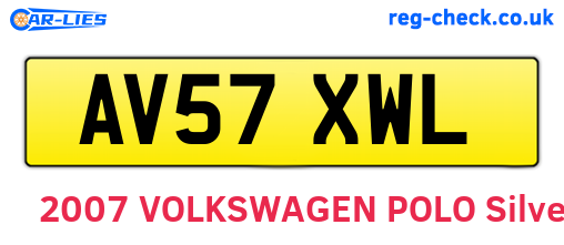AV57XWL are the vehicle registration plates.