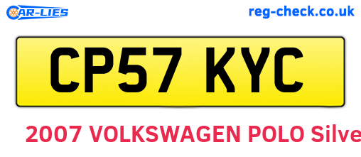 CP57KYC are the vehicle registration plates.