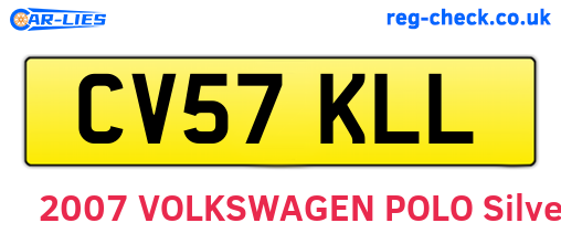 CV57KLL are the vehicle registration plates.