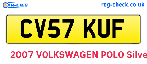 CV57KUF are the vehicle registration plates.