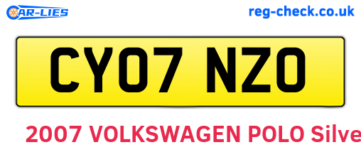 CY07NZO are the vehicle registration plates.