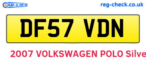 DF57VDN are the vehicle registration plates.