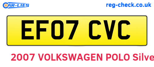 EF07CVC are the vehicle registration plates.