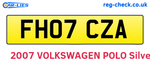 FH07CZA are the vehicle registration plates.