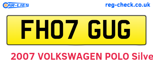 FH07GUG are the vehicle registration plates.