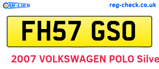 FH57GSO are the vehicle registration plates.
