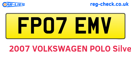 FP07EMV are the vehicle registration plates.