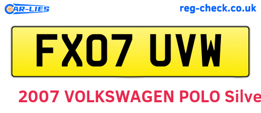 FX07UVW are the vehicle registration plates.