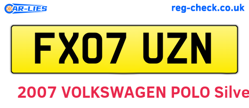 FX07UZN are the vehicle registration plates.