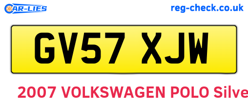 GV57XJW are the vehicle registration plates.
